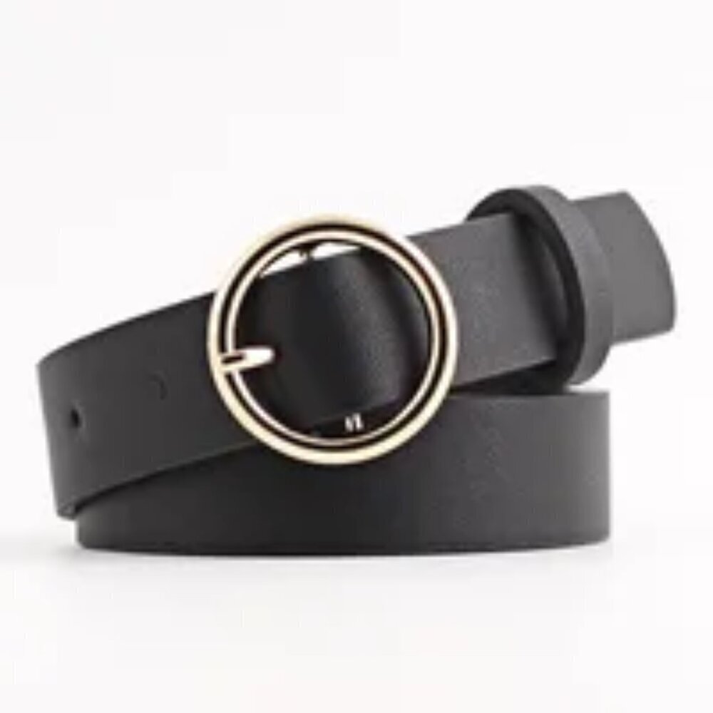 👉 Black Women’s Leather Belt Strap with Pin Buckle for Jeans Stylish and Durable